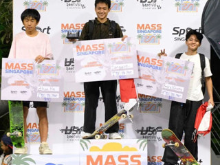 beat365官网附属中学学生詹何荣获MASS新加坡滑板比赛街式亚军